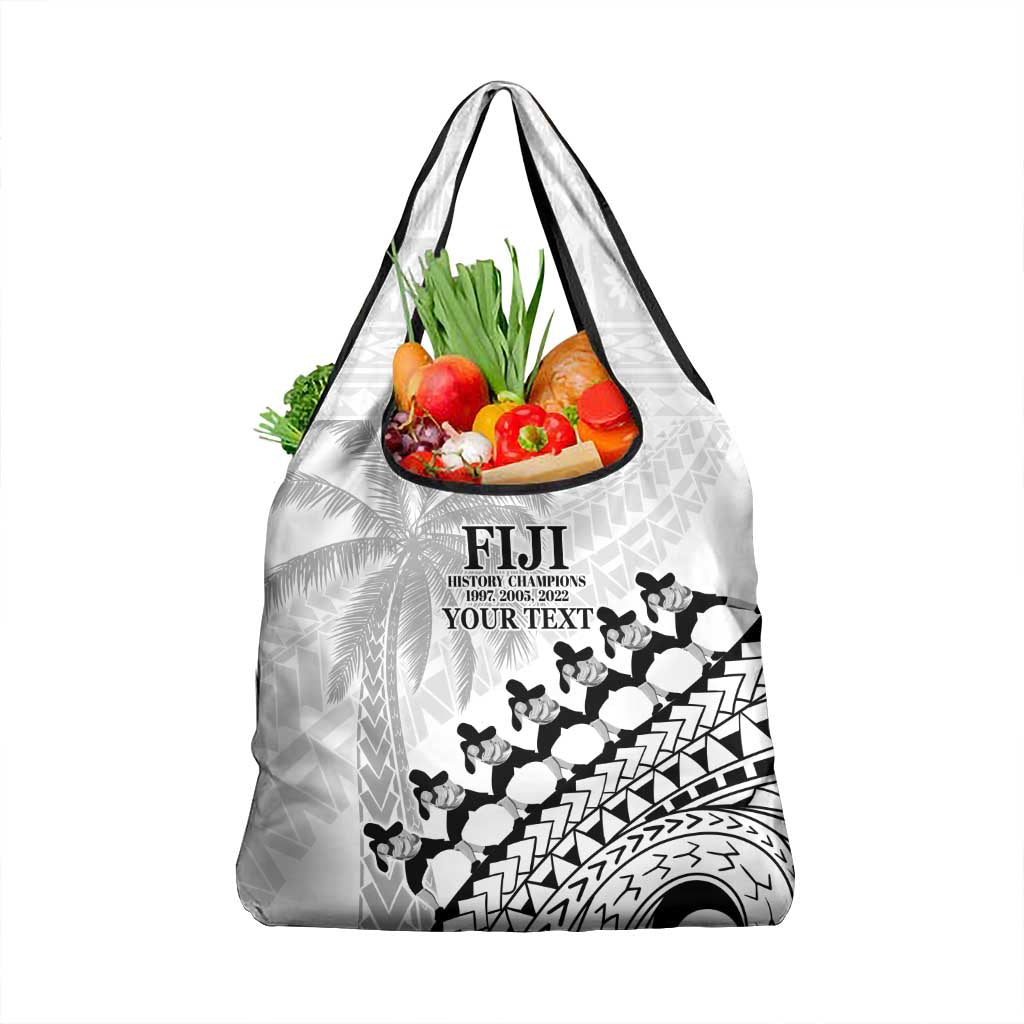 Custom Fiji Rugby Cibi Dance Grocery Bag Create History World Cup Sevens LT9 1-pack One Size White - Polynesian Pride