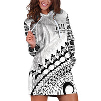Custom Fiji Rugby Cibi Dance Hoodie Dress Create History World Cup Sevens LT9 White - Polynesian Pride