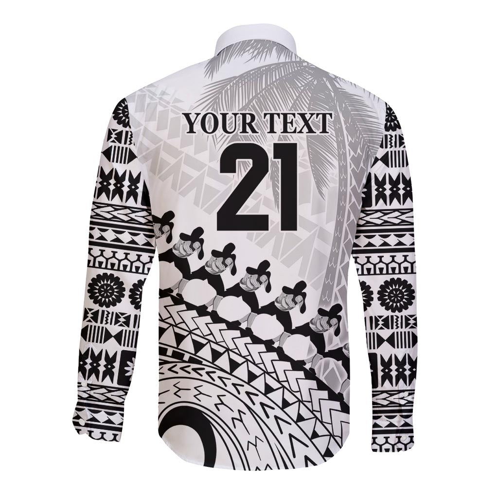 Custom Fiji Rugby Cibi Dance Long Sleeve Button Shirt Create History World Cup Sevens LT9 - Polynesian Pride