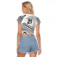 Custom Fiji Rugby Cibi Dance Raglan Cropped T Shirt Create History World Cup Sevens LT9 - Polynesian Pride