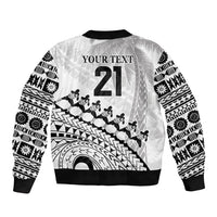 Custom Fiji Rugby Cibi Dance Sleeve Zip Bomber Jacket Create History World Cup Sevens LT9 - Polynesian Pride