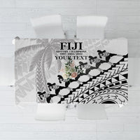 Custom Fiji Rugby Cibi Dance Tablecloth Create History World Cup Sevens LT9 White - Polynesian Pride