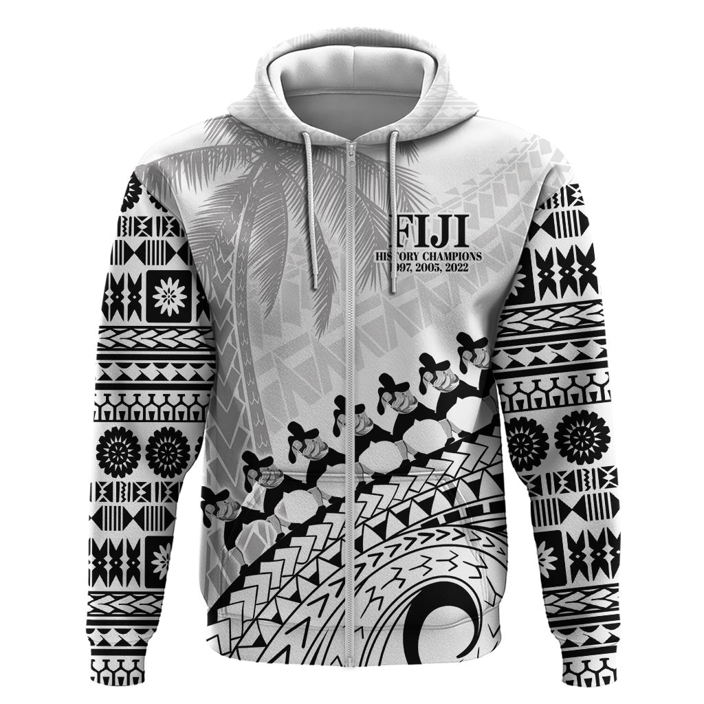 Custom Fiji Rugby Cibi Dance Zip Hoodie Create History World Cup Sevens