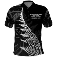 New Zealand Black Fern 7s Polo Shirt History World Cup Sevens LT9 Black - Polynesian Pride