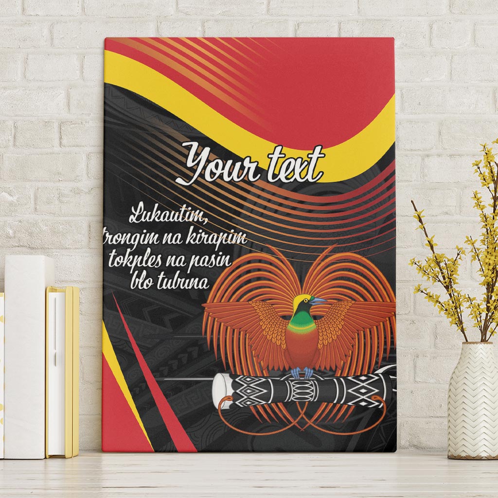Personalised Papua Niugini Tok Pisin Wik Canvas Wall Art LT9 Without Frame Red - Polynesian Pride