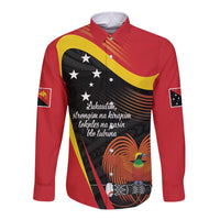 Personalised Papua Niugini Tok Pisin Wik Long Sleeve Button Shirt LT9 Unisex Red - Polynesian Pride