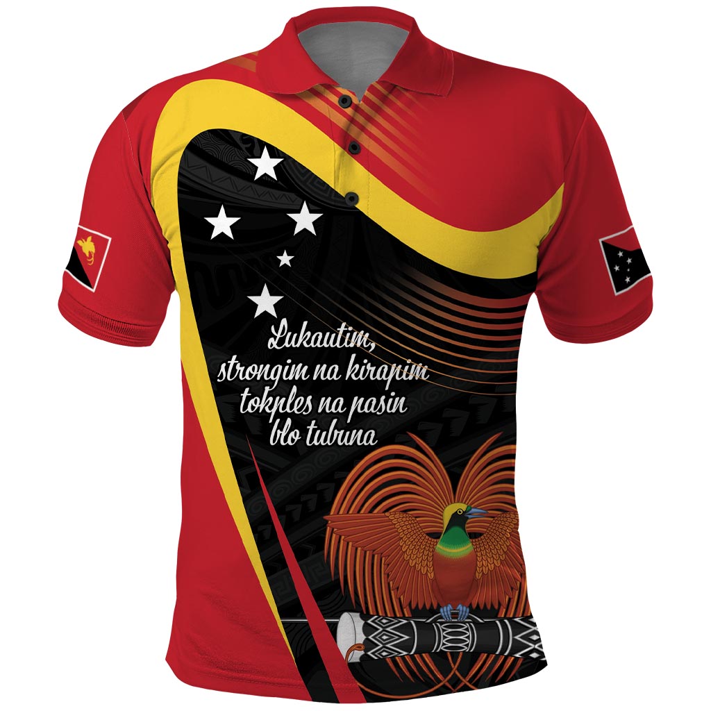 Personalised Papua Niugini Tok Pisin Wik Polo Shirt LT9 Red - Polynesian Pride