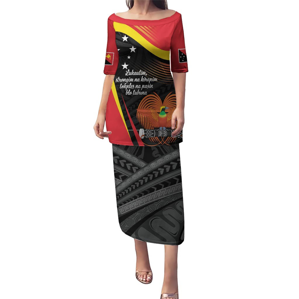 Personalised Papua Niugini Tok Pisin Wik Puletasi LT9 Long Dress Red - Polynesian Pride