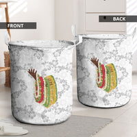 Hawaii Lei Kamehameha Laundry Basket Ke'oke'o Seamless Pattern Hibiscus Flower LT9 - Polynesian Pride