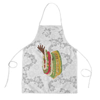 Hawaii Lei Kamehameha Apron Ke'oke'o Seamless Pattern Hibiscus Flower LT9 White - Polynesian Pride