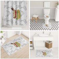 Hawaii Lei Kamehameha Bathroom Set Ke'oke'o Seamless Pattern Hibiscus Flower LT9 - Polynesian Pride