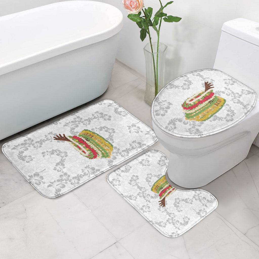 Hawaii Lei Kamehameha Bathroom Set Ke'oke'o Seamless Pattern Hibiscus Flower LT9 - Polynesian Pride