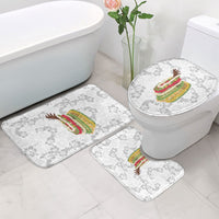 Hawaii Lei Kamehameha Bathroom Set Ke'oke'o Seamless Pattern Hibiscus Flower LT9 - Polynesian Pride