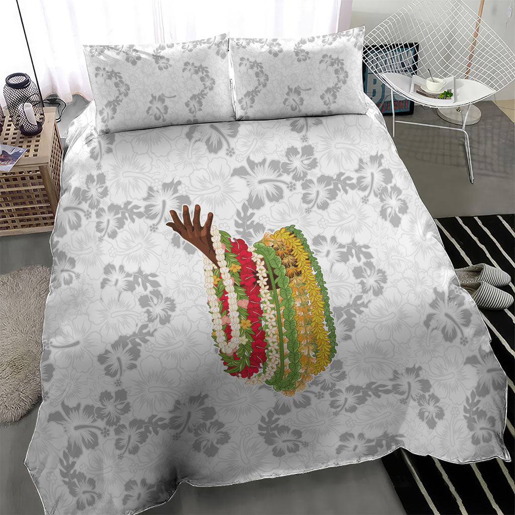 Hawaii Lei Kamehameha Bedding Set Ke'oke'o Seamless Pattern Hibiscus Flower LT9 - Polynesian Pride