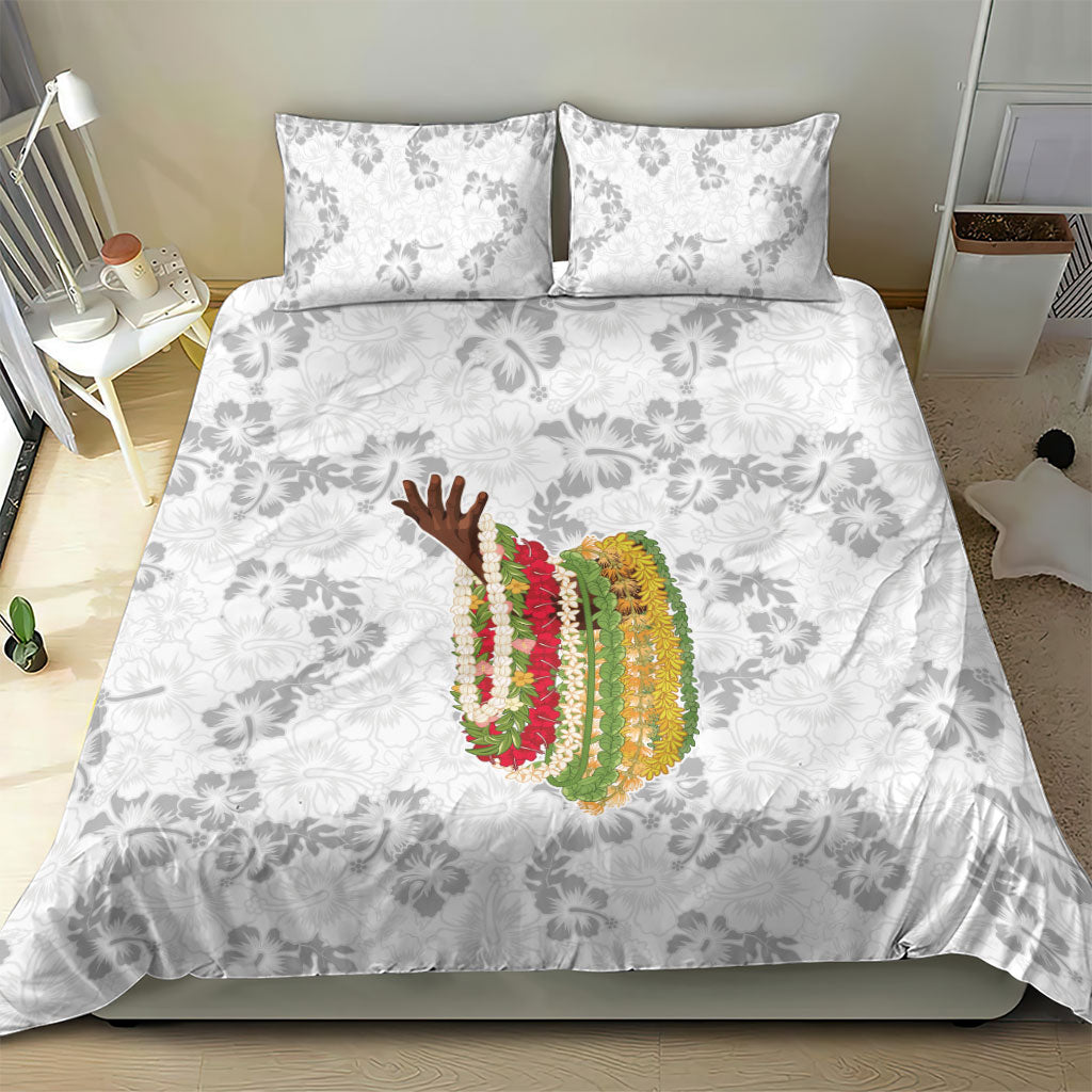 Hawaii Lei Kamehameha Bedding Set Ke'oke'o Seamless Pattern Hibiscus Flower LT9 - Polynesian Pride