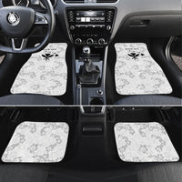 Hawaii Lei Kamehameha Car Mats Ke'oke'o Seamless Pattern Hibiscus Flower LT9 Set 4pcs White - Polynesian Pride