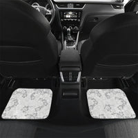 Hawaii Lei Kamehameha Car Mats Ke'oke'o Seamless Pattern Hibiscus Flower LT9 Set 2pcs - Back White - Polynesian Pride