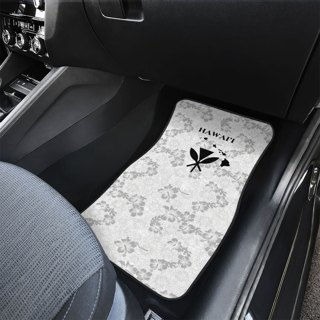 Hawaii Lei Kamehameha Car Mats Ke'oke'o Seamless Pattern Hibiscus Flower LT9 - Polynesian Pride