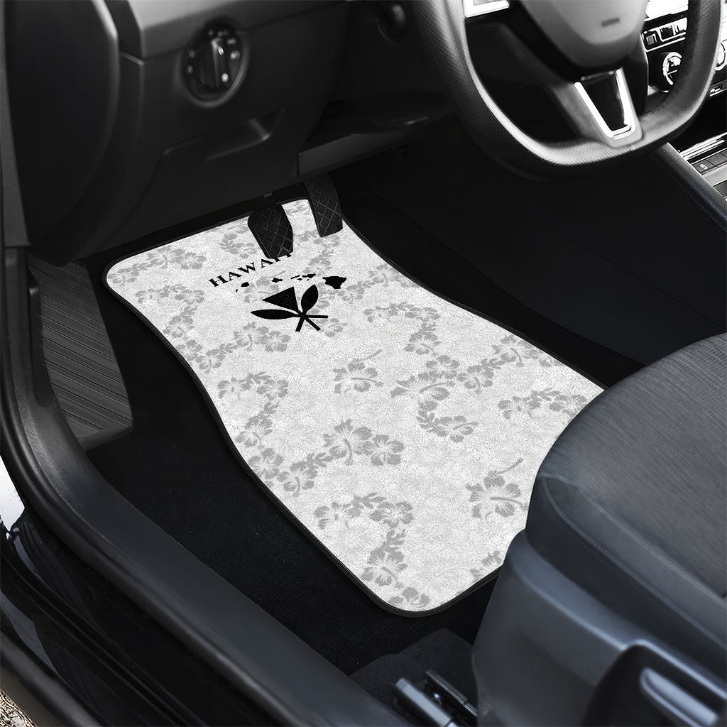 Hawaii Lei Kamehameha Car Mats Ke'oke'o Seamless Pattern Hibiscus Flower LT9 - Polynesian Pride