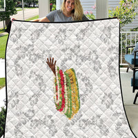 Hawaii Lei Kamehameha Quilt Ke'oke'o Seamless Pattern Hibiscus Flower LT9 White - Polynesian Pride
