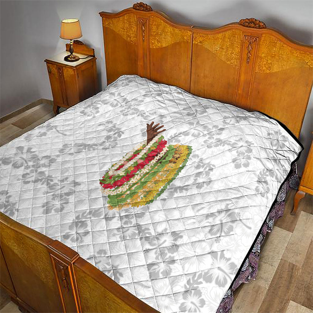 Hawaii Lei Kamehameha Quilt Ke'oke'o Seamless Pattern Hibiscus Flower LT9 - Polynesian Pride