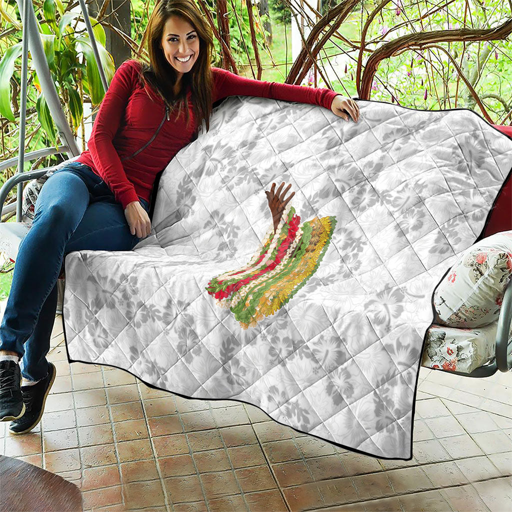 Hawaii Lei Kamehameha Quilt Ke'oke'o Seamless Pattern Hibiscus Flower LT9 - Polynesian Pride