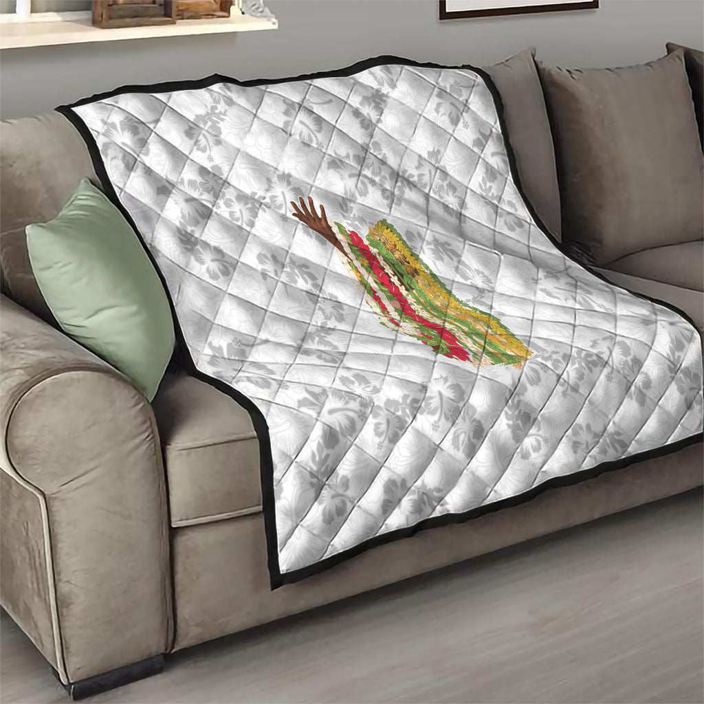 Hawaii Lei Kamehameha Quilt Ke'oke'o Seamless Pattern Hibiscus Flower LT9 - Polynesian Pride