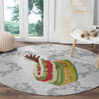 Hawaii Lei Kamehameha Round Carpet Ke'oke'o Seamless Pattern Hibiscus Flower LT9 - Polynesian Pride