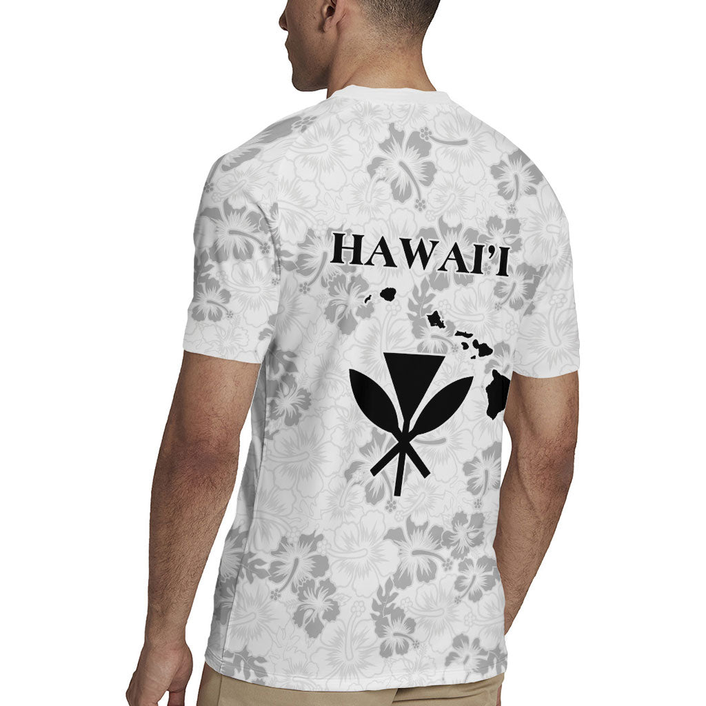 Hawaii Lei Kamehameha Rugby Jersey Ke'oke'o Seamless Pattern Hibiscus Flower LT9 - Polynesian Pride