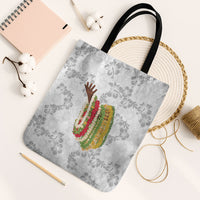 Hawaii Lei Kamehameha Tote Bag Ke'oke'o Seamless Pattern Hibiscus Flower LT9 Black Strap One Size White - Polynesian Pride