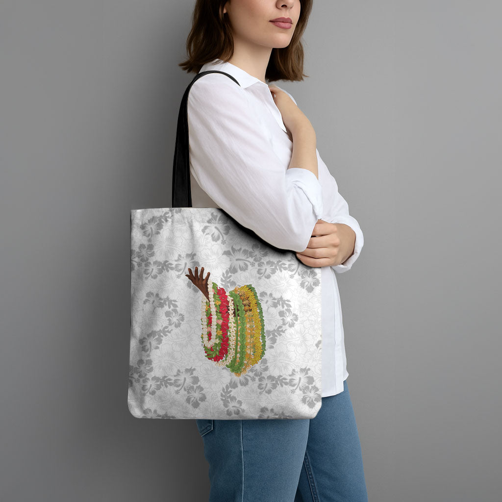 Hawaii Lei Kamehameha Tote Bag Ke'oke'o Seamless Pattern Hibiscus Flower LT9 - Polynesian Pride