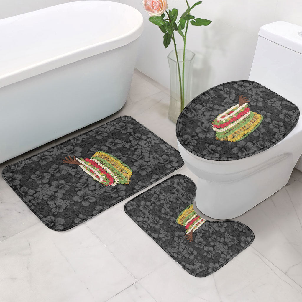 Hawaii Lei Kamehameha Bathroom Set Ele'ele Seamless Pattern Hibiscus Flower LT9 - Polynesian Pride
