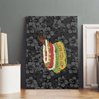 Hawaii Lei Kamehameha Canvas Wall Art Ele'ele Seamless Pattern Hibiscus Flower LT9 - Polynesian Pride