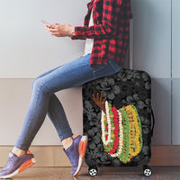 Hawaii Lei Kamehameha Luggage Cover Ele'ele Seamless Pattern Hibiscus Flower LT9 - Polynesian Pride