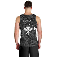 Hawaii Lei Kamehameha Men Tank Top Ele'ele Seamless Pattern Hibiscus Flower LT9 - Polynesian Pride