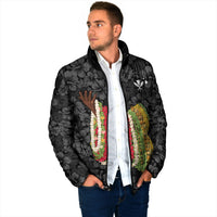 Hawaii Lei Kamehameha Padded Jacket Ele'ele Seamless Pattern Hibiscus Flower LT9 - Polynesian Pride