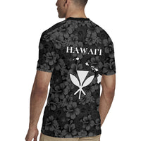 Hawaii Lei Kamehameha Rugby Jersey Ele'ele Seamless Pattern Hibiscus Flower LT9 - Polynesian Pride