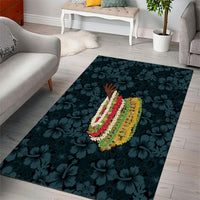 Hawaii Lei Kamehameha Area Rug Uliuli Seamless Pattern Hibiscus Flower LT9 - Polynesian Pride