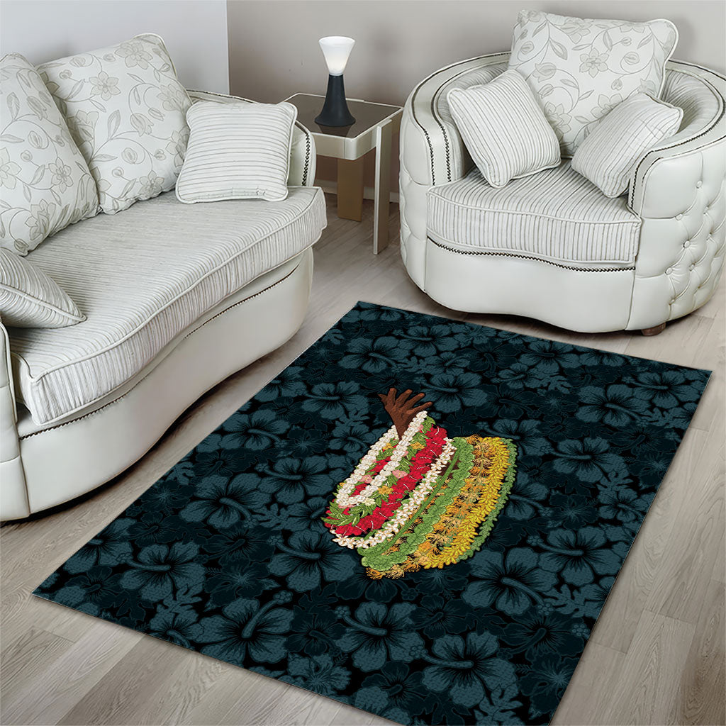 Hawaii Lei Kamehameha Area Rug Uliuli Seamless Pattern Hibiscus Flower LT9 - Polynesian Pride