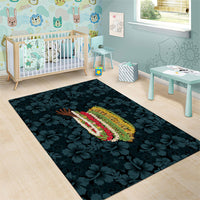 Hawaii Lei Kamehameha Area Rug Uliuli Seamless Pattern Hibiscus Flower LT9 - Polynesian Pride