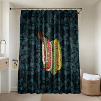 Hawaii Lei Kamehameha Bathroom Set Uliuli Seamless Pattern Hibiscus Flower LT9 Shower Curtain Only Blue - Polynesian Pride