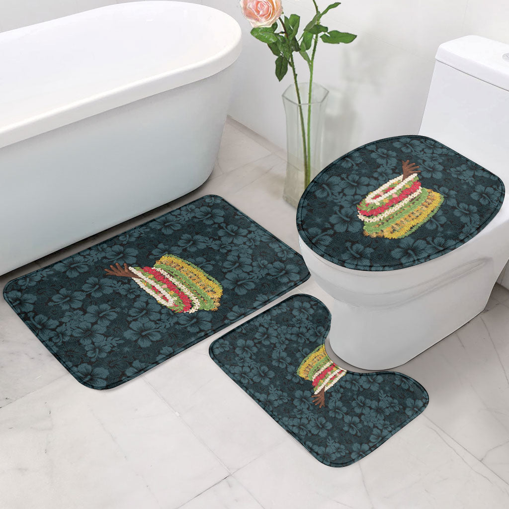 Hawaii Lei Kamehameha Bathroom Set Uliuli Seamless Pattern Hibiscus Flower LT9 - Polynesian Pride