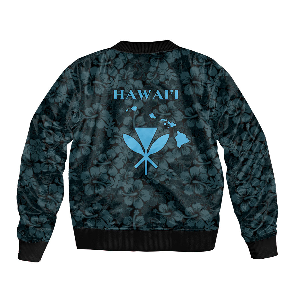 Hawaii Lei Kamehameha Bomber Jacket Uliuli Seamless Pattern Hibiscus Flower LT9 - Polynesian Pride