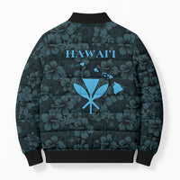 Hawaii Lei Kamehameha Bomber Puffer Jacket Uliuli Seamless Pattern Hibiscus Flower LT9 - Polynesian Pride