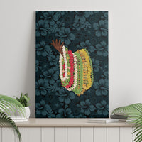 Hawaii Lei Kamehameha Canvas Wall Art Uliuli Seamless Pattern Hibiscus Flower LT9 - Polynesian Pride