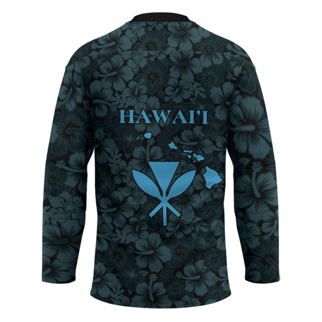 Hawaii Lei Kamehameha Hockey Jersey Uliuli Seamless Pattern Hibiscus Flower LT9 - Polynesian Pride