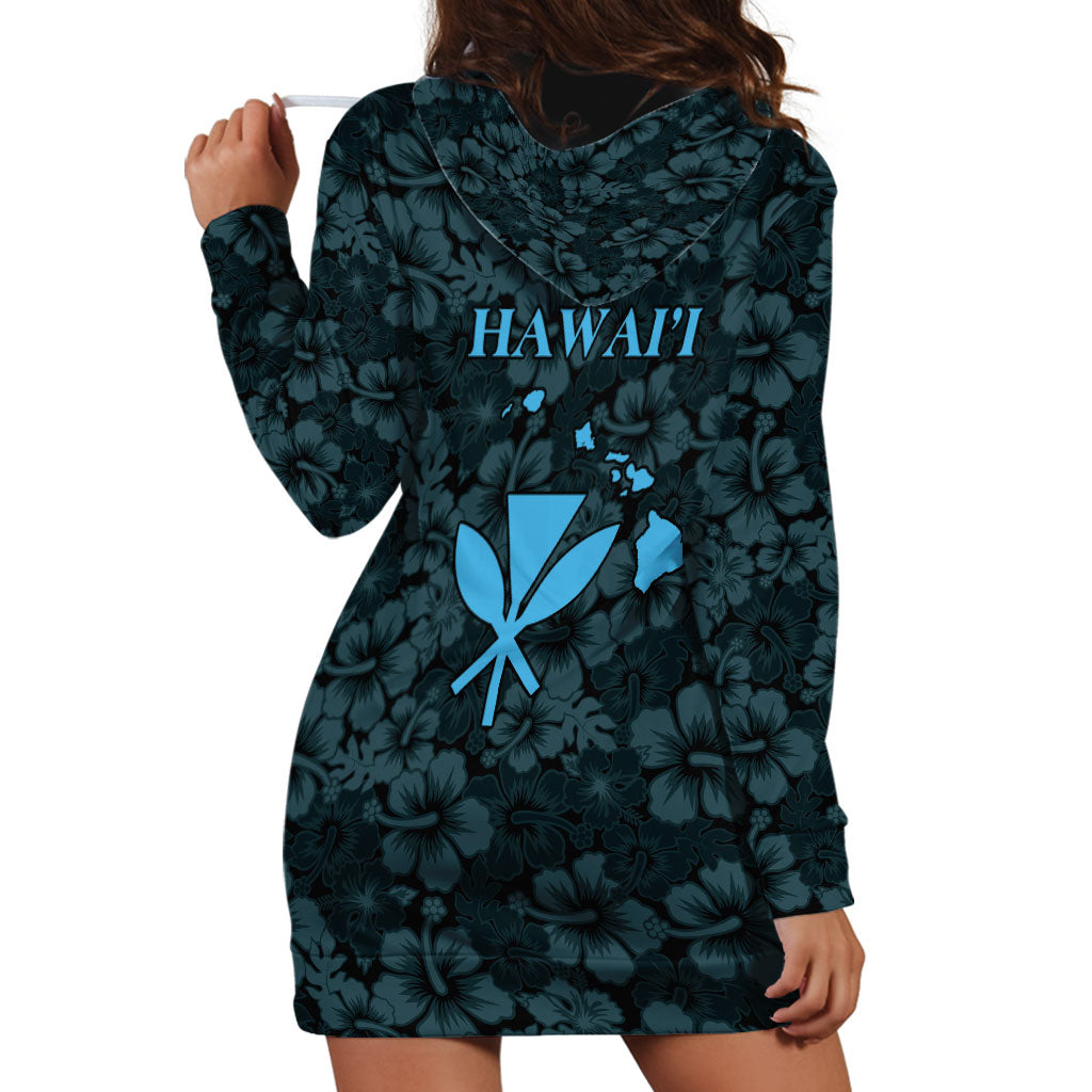 Hawaii Lei Kamehameha Hoodie Dress Uliuli Seamless Pattern Hibiscus Flower LT9 - Polynesian Pride