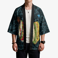Hawaii Lei Kamehameha Kimono Uliuli Seamless Pattern Hibiscus Flower LT9 - Polynesian Pride