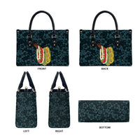 Hawaii Lei Kamehameha Leather Bag Uliuli Seamless Pattern Hibiscus Flower LT9 - Polynesian Pride