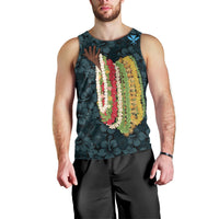 Hawaii Lei Kamehameha Men Tank Top Uliuli Seamless Pattern Hibiscus Flower LT9 - Polynesian Pride